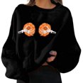 thumbnail image 1 of Pull Ample d'Automne pour Femmes Halloween, Sweat à Manches Longues Col Rond Imprimé Citrouille pour Adultes, 1 of 3