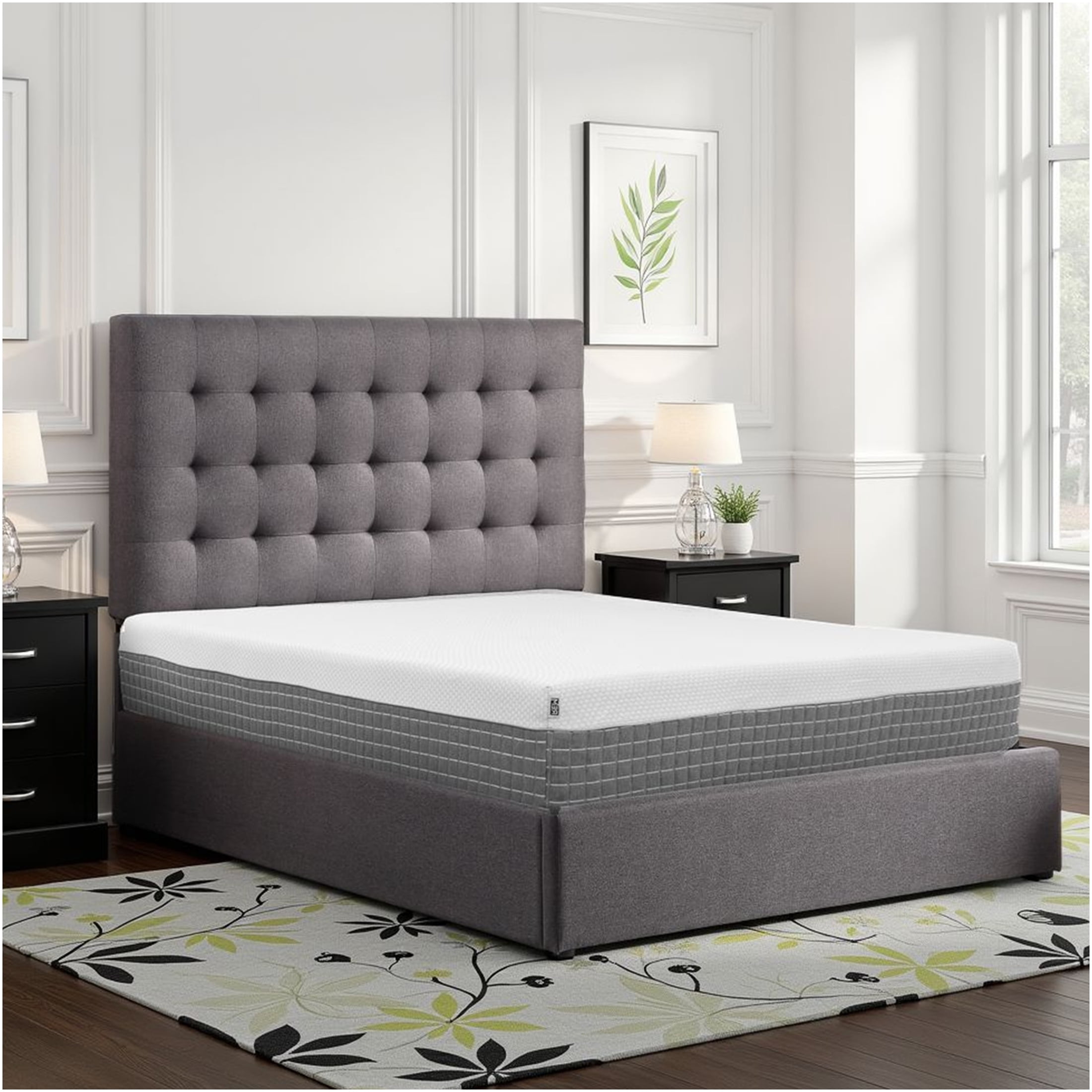 JERFIT 12 Inch Hybrid Twin Mattress, Medium Plush Feel, Gel Infused Memory Foam Pocketed Coils for Cool Sleep, CertiPUR-US Certified, Motion Isolation, Adjustable Base Friendly