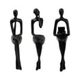 thumbnail image 1 of yuksok 3PCS Sitting Thinker Statue Abstract Figurines for Shelf Tabletop Decoration Black, 1 of 9