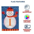 thumbnail image 5 of America Forever Winter Monogram Letter I Garden Flag, Snowman Garden D‚cor, Vertical Double Sided 12.5 x 18 inches Merry Christmas Snowflake Winter Holiday Seasonal Flags for Outdoor Decoration, 5 of 7