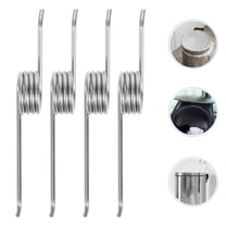 OULII 4Pcs Trash Can Spring Replacement Silver Metal Torsional Springs for Lid Repair and Maintenance