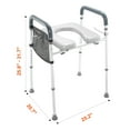 thumbnail image 5 of KFFKFF Raised Toilet Seat, Adjustable Height from 19.3" to 25.2", Supports up to 350lbs, Featuring Comfort Cushioned Aluminum Frame, Universal Toilet Seat Booster, Suitable for Seniors, Disabled, 5 of 9