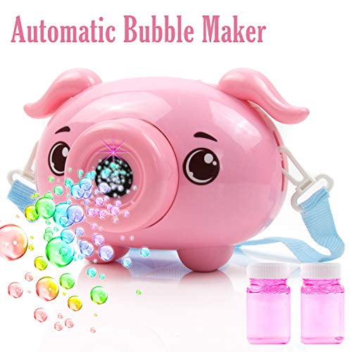 Piggy Bubble Machine Kids Portable Blower Camera Powder Birthday Party Toy Gift 