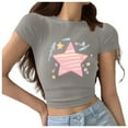 thumbnail image 4 of Rezuofi 2 Pcs Cowgirl Shirt Women Embroidery Western Outfits PU Leather Star Graphic Tees Short Sleeve Tops 2025, 4 of 6
