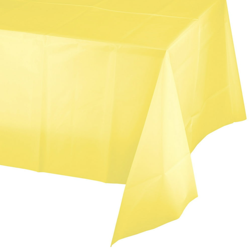 Mimosa Yellow Plastic Tablecloths, 3 Count