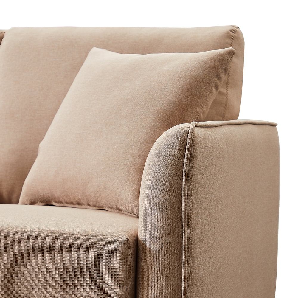 Kepooman Modern Velvet Fabric Convertible L-Shape Sectional Sofa Couch, Brown Kepooman Modern Velvet Fabric Convertible L-Shape Sectional Sofa Couch, Brown