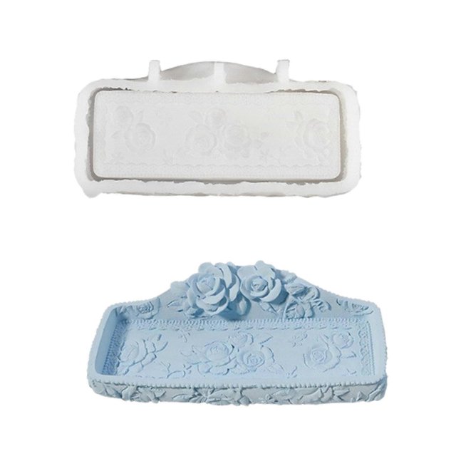 Rose Embossed Tray Silicone Molds Resin Crafting Molds Rose Shape Earring Dish Molds Perfect Gift for Craft Enthusiasts