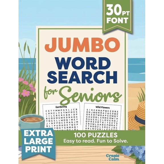 Word Search Collection Jumbo Extra Large Print Word Search for Seniors: 100 Themed Puzzles in Giant 30-Point Font - Easy to Read. Fun to Solve, Book 5, (Paperback)