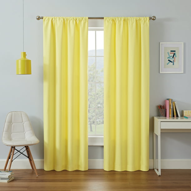 Eclipse Kendall Solid Blackout Rod Pocket Energy-Efficient Curtain ...