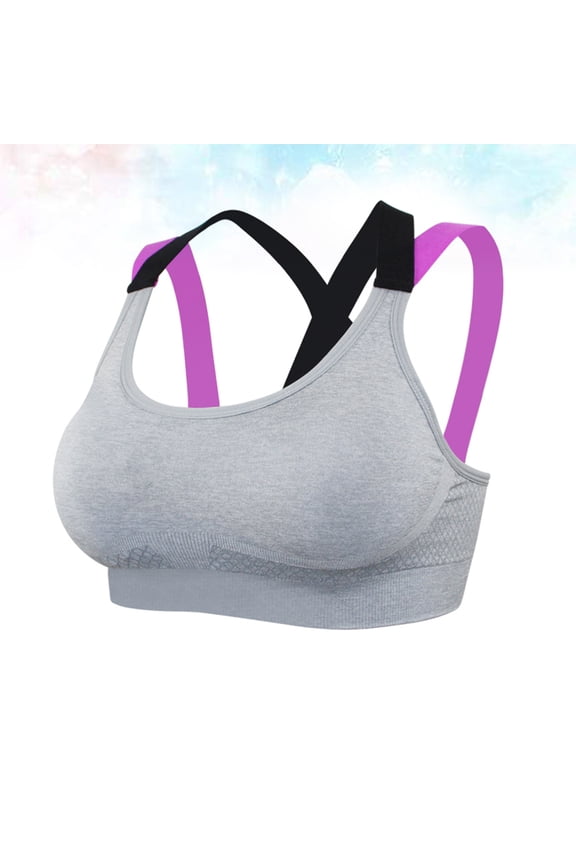 Lightweight Grey Sports Bra 1Pc Fitness Bra for Ballet and Workout Comfort