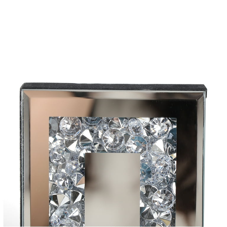 Crystal Crush Diamond Wall Sconces, Silver Mirrored Set of 2 photo 4