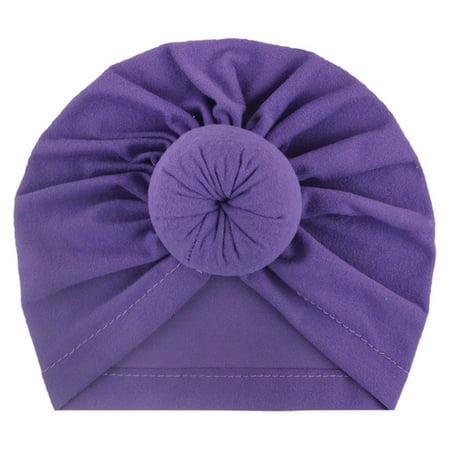 

Toddler Baby Boys Girls Cap Solid Cotton Knotted Elastics Turban Hat Knit Hats for Newborns