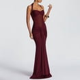 thumbnail image 4 of Mifsaly Womens Halter Neck Bodycon Dresses Maxi Mesh Patchwork Party Club Dress Sleeveless Elegant Going Out Date Evening Gowns S, 4 of 6