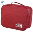 thumbnail image 2 of Deago Waterproof Electronics Accessories Organizer Travel Storage Hand Bag Cable USB Drive Case Pouch (Red), 2 of 9