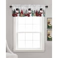 thumbnail image 3 of Grey Christmas Linen Curtain Valance for Bedroom/Bathroom/Kitchen/Office/Living/Dining Room Window,Winter Snowman Snowflake Xmas Tree Rod Pocket Topper Decorative Cafe Drapes Panel 42"x12", 3 of 6