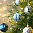 thumbnail image 3 of Valery Madelyn 16ct 3.15" Christmas Ball Ornaments, Blue Silver Haning Christmas tree Decorations, 3 of 8