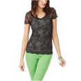 thumbnail image 2 of Aeropostale - Camiseta con gráfico de encaje para mujer, color negro, talla XS Aeropostale Camiseta gráfica, 2 of 2