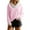 Pink, variant on hotojiny Christmas Shirt for Women Cute Fuzzy Trim V Neck Patchwork Christmas Tee Pullover Long Sleeve Warm Tops