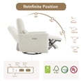 thumbnail image 3 of CHITA Power Recliner Swivel Glider Rocker Nursery Chair with USB for Living Room, Fabric in Linen, 3 of 17