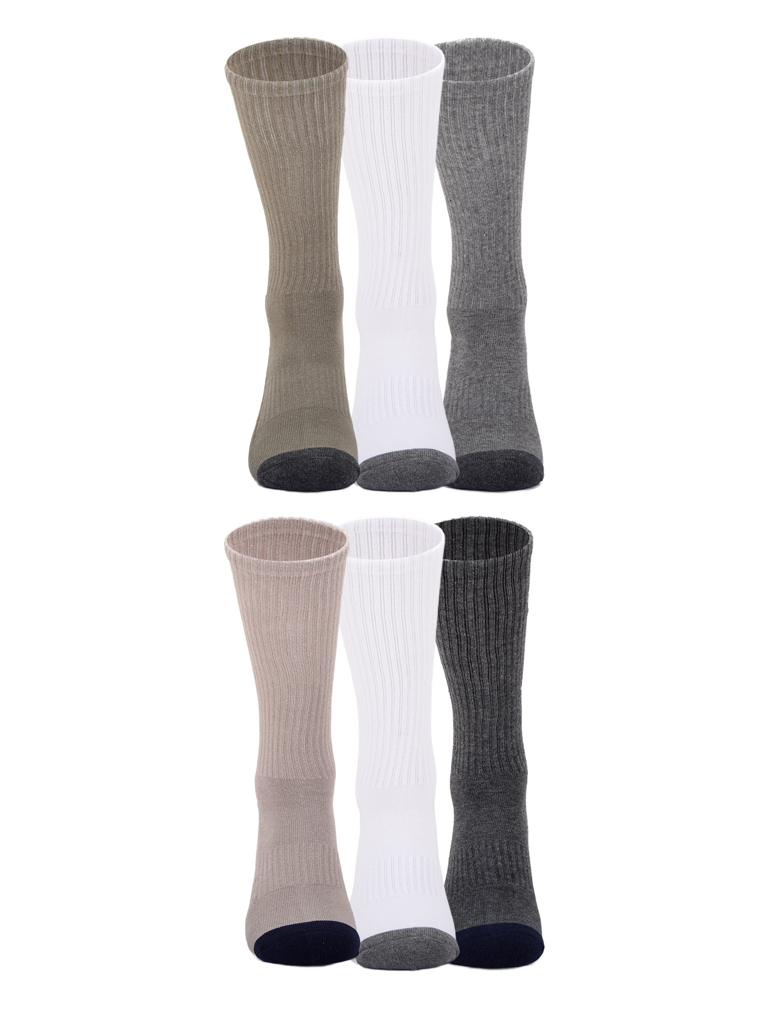 Chaps Athletic Half Cushion Crew 6-Pack Men's, Sock Size 10-13