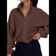 thumbnail image 1 of Chaquetas de Forro para Mujer, Sudaderas Extragrandes con Cremallera, Ropa de Invierno, Conjuntos de Larga y Corte Corto para Otoño. Color Café M, 1 of 10