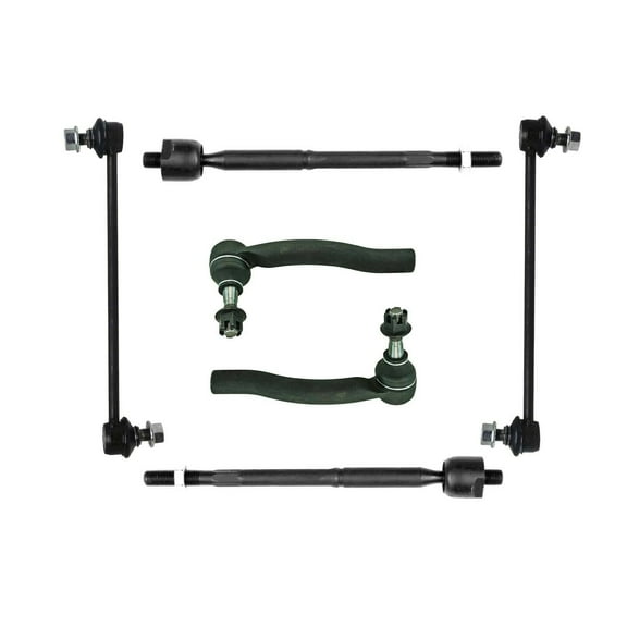 6 Pc Front Outer & Inner Tie Rod Ends   Stabilizer Sway Bar Links Suspension Kit Passenger Driver Side Fits select: 2004-2009 TOYOTA PRIUS