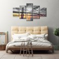 thumbnail image 7 of TISHIRON 5PCS Framed Canvas Wall Art Set,60"x32" American Panoramic Cityscape Canvas Art Decor, 7 of 7