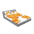 thumbnail image 2 of Ambesonne Nature Fitted Sheet & Pillow Sham Set, Citrus Orange Tangerine Art, Full, Marigold and White, 2 of 2