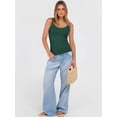 thumbnail image 4 of ANRABESS V Neck Tank Tops for Women Ribbed Knit Camisole 2026 Summer Casual Sleeveless Slim Fitted Basic Cami Shirts Clothes Deep Green XX-Large, 4 of 10