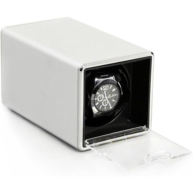 Mechanical Watch Automatic Winding Box, Quiet Open Lid Self-Stop Single Watch Shaker, for Mechanical Watch Anti-Stopping, Anti-Dust/Wear, Storage Display