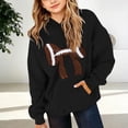 thumbnail image 2 of GiLiling Girls Football Bow Graphic Hoodie Kids Cute Preppy Hooded Sweatshirts Teens Oversized Long Sleeve Pullover Tops (Black, 18-24 Months), 2 of 4