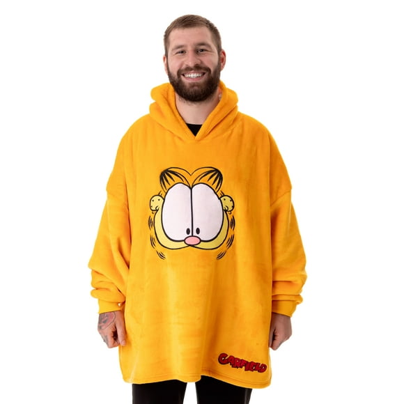 Garfield Chandail à Capuchon Couverture Orange pour Hommes
