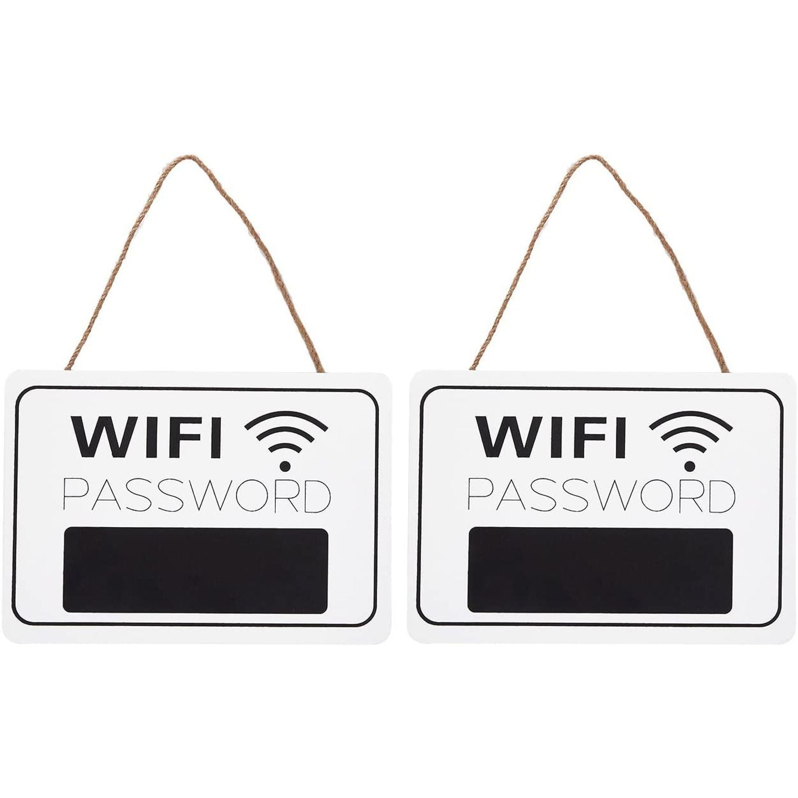 2 Pack Wi-Fi Password Sign with Small Chalkboard, Wooden Hanging Board for Home Guests and Business Wall Decor, 7.9x5.6 in