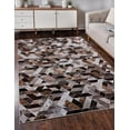 thumbnail image 2 of Linon Laredo Lockhart Patchwork Polyester Faux Cowhide 5' X 7' Area Rug in Brown, 2 of 8