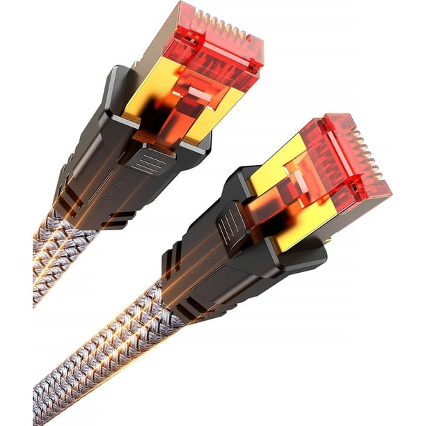 Cable Ethernet Snowkids Cat 8, 10 pies, 40 Gbps, 2000 Mhz, RJ45