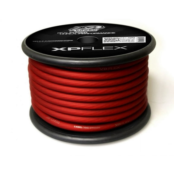 XS Power XPFLEX2RD-100 Iced Red 2 AWG Cable (2940 Strands, 100' Spool)
