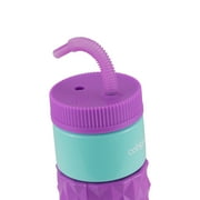 Cool Gear 24oz Plastic Retro Squishy Water Bottle, Prism Purple with Foam Grip and Resealable Straw
