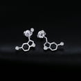 thumbnail image 3 of Jewelrypalace Dopamine Serotonin Molecule 0.2ct Cubic Zirconia Stud Earrings 925 Sterling Silver, 3 of 6