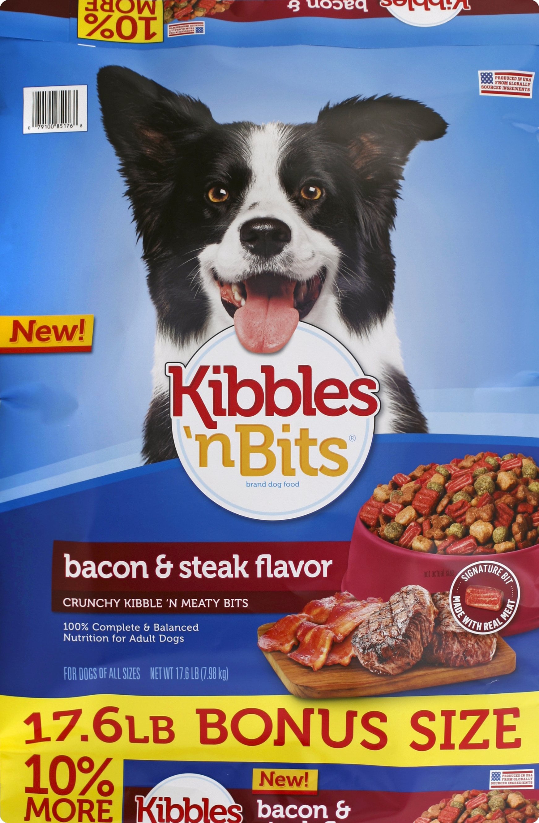 Kibbles 'n Bits Bacon & Steak Flavor Adult Complete & Balanced Dry Dog