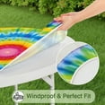 thumbnail image 5 of Rainbow Tie Dye Mandala Pattern Round Fitted Tablecloth with Elastic Edge,Dining Table Cover Waterproof,Outdoor Round Tablecloth for Camping,Dining,Indoor and Outdoor, 5 of 7