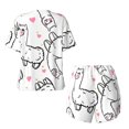 thumbnail image 6 of "Wukai Alpacas and Hearts Women's Pajama Set - Short-Sleeve Top and Shorts with Elastic Waistband and Pockets for Loungewear, Yoga, and Casual Wear-XX-Large, 6 of 8