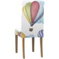 thumbnail image 4 of Funda protectora de silla elástica ABPHQTO con bandera de globo aerostático de dibujos animados juego de 4, 4 of 4