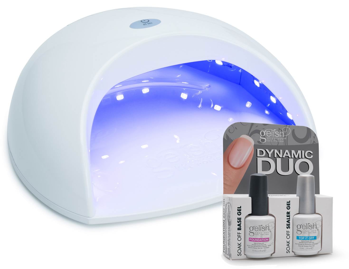 Gelish 545 18W LED Gel Nail Soak Polish Curing Light + Dynamic Duo