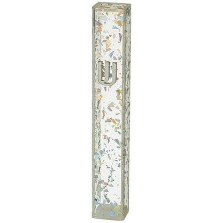Art Judaica 24315 12 cm Perspex Mezuzah Cover - Glitter Silver