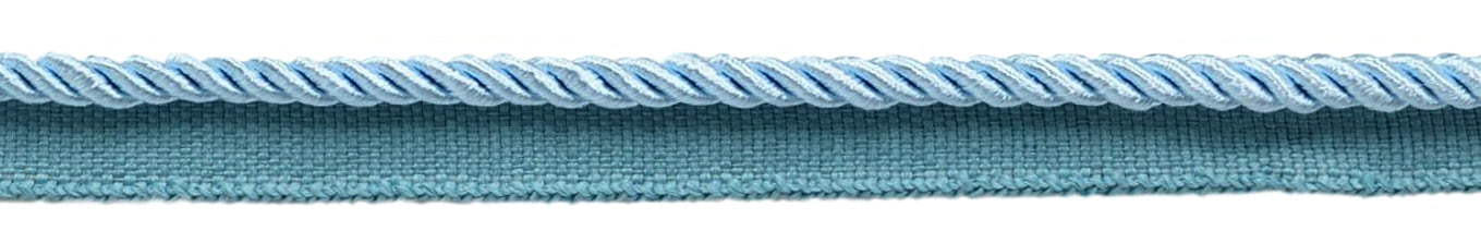 Light Aqua Blue 3/16" Decoractive Lip Cord Ocean Blue By The Yard Light Aqua Blue 3/16" Decoractive Lip Cord Ocean Blue By The Yard
