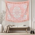 thumbnail image 5 of Pink Boho Tapestry for Bedroom Wall Hanging Tapestry, Vintage Abstract Tribal Decorative Oriental Ceiling Backdrop Tapestries Poster Blanket Wall Decor for Teens Room Living Room Dorm 59" x 90", 5 of 8