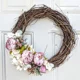 thumbnail image 2 of Guirnalda navideña de ratán natural redonda, adorno colgante, corona floral artesanal, decoración de boda, decoración del hogar, 10/12/15/20/25/30 cm, 2 of 5