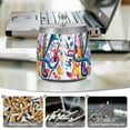 thumbnail image 6 of Yayeee Ashtray with Lid for Cigarette Smokeless Stainless Steel Home Ash Holder, Musical Pattern, 6 of 7