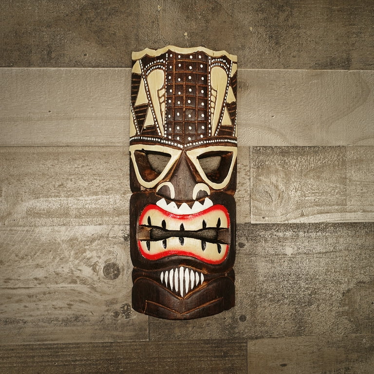 Tiki Protector Wood Mask Luau Statue Tiki Protector Wood Mask Luau Statue