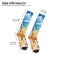 thumbnail image 2 of JUNZAN Beach Starfish Shell Pattern Fun Novelty Knee Warmer High Socks, 2 of 6
